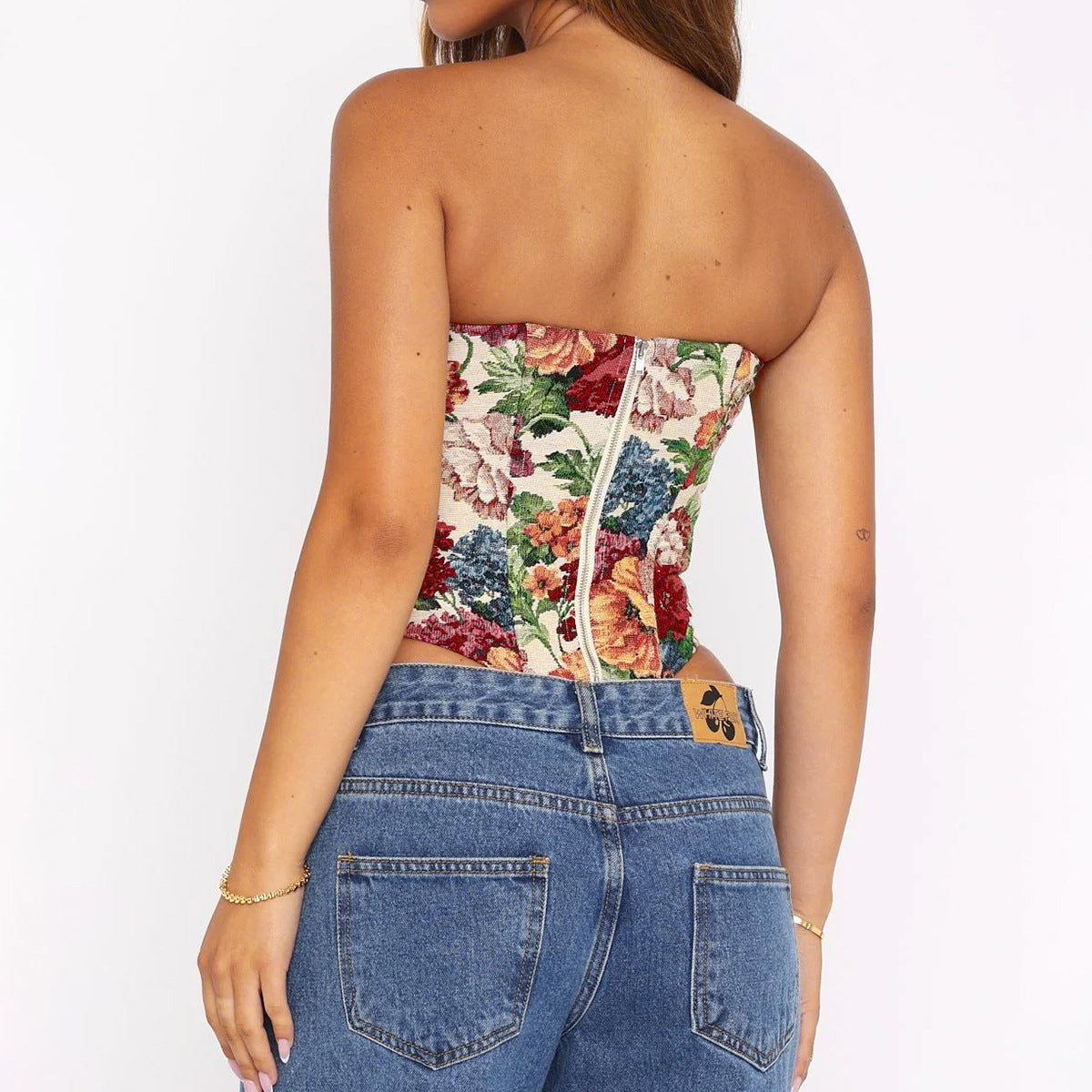 Printed Herringbone Bra Vest Tube Top