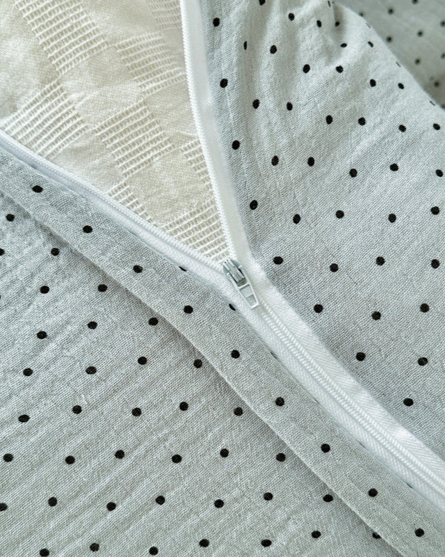 Camille French Polka Dot Bedding Set - Gray Dots