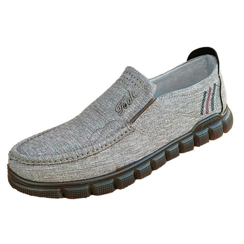 Herren Old Beijing Cloth Dünne Slip-on Sehnensohle Dad Canvas Schuhe