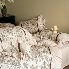 Lillian Retro Floral Ruffle Bedding Set