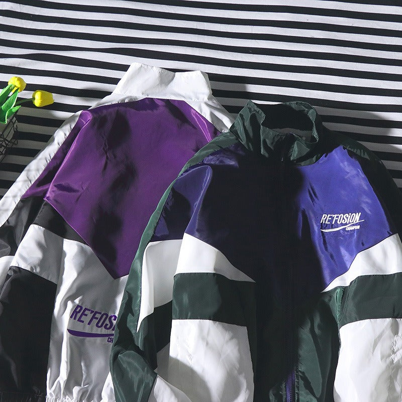 Colorblock Sports Windbreaker Jacket