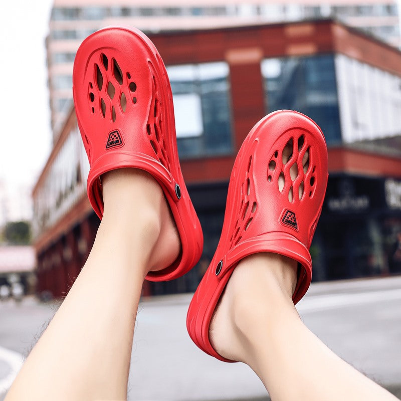 Chanclas ligeras y suaves con diseño de agujero de playa para hombre