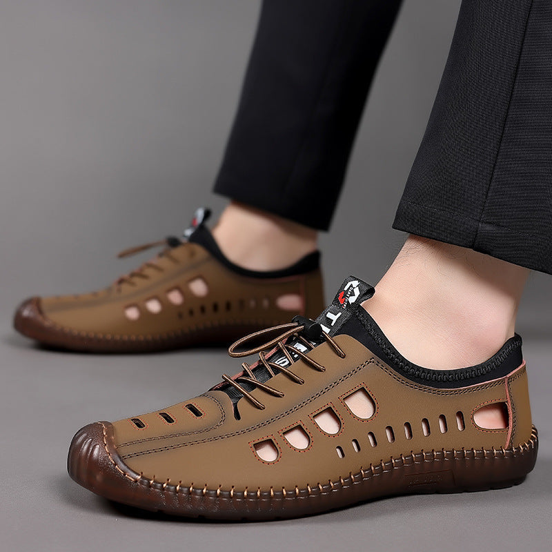 Versatile Men's Bottom Hollow Hole Breathable Sandals