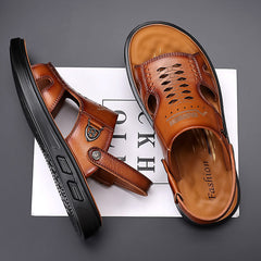 Men's Genuine Beach Soft Bottom Top Layer Sandals