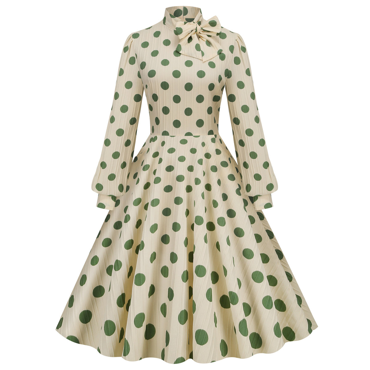 Polka Dot Temperament Long Sleeve Dress