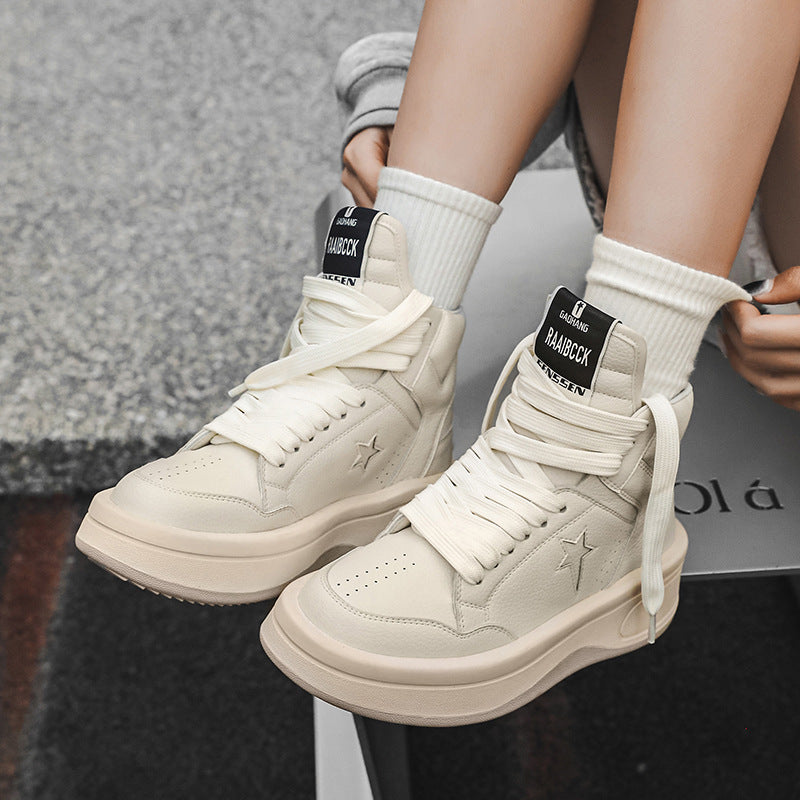 Women's & Men's Heightened Daddy And Korean Round Toe Sneakers