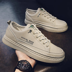 Versatile Elegant Men's White Trendy Full Sneakers