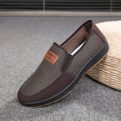 Atmungsaktive Slip-on-Canvas-Schuhe für Herren im Sommer mit Mesh-Oberfläche