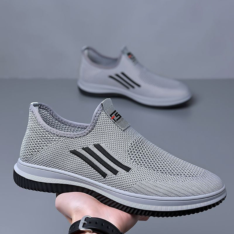 Men's Slip-on Flying Woven Breathable Mesh Summer Driving Sneakers