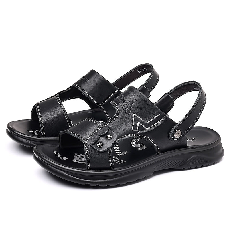 Casual Men's Beach Summer Cowhide Vietnam Sandals