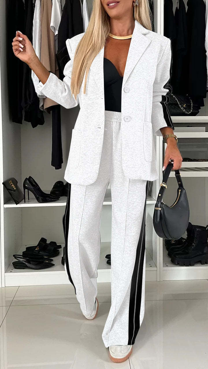 Long-Sleeved Lapel Casual Suit
