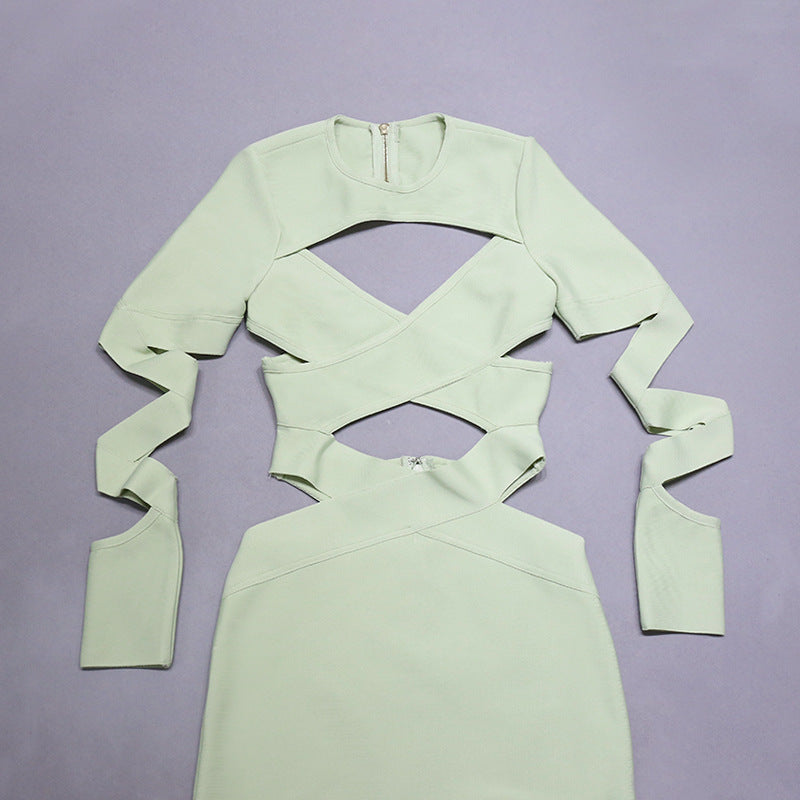 Long Sleeve Hollow Out Dress