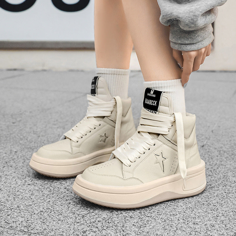 Women's & Men's Heightened Daddy And Korean Round Toe Sneakers