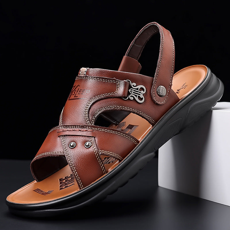 Casual Men's Beach Summer Cowhide Vietnam Sandals