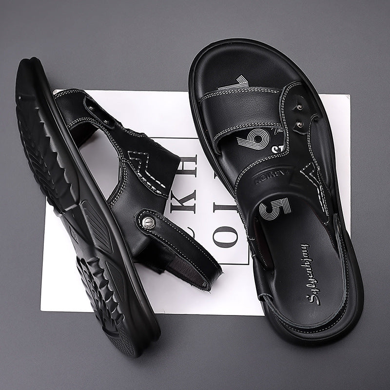 Casual Men's Beach Summer Cowhide Vietnam Sandals