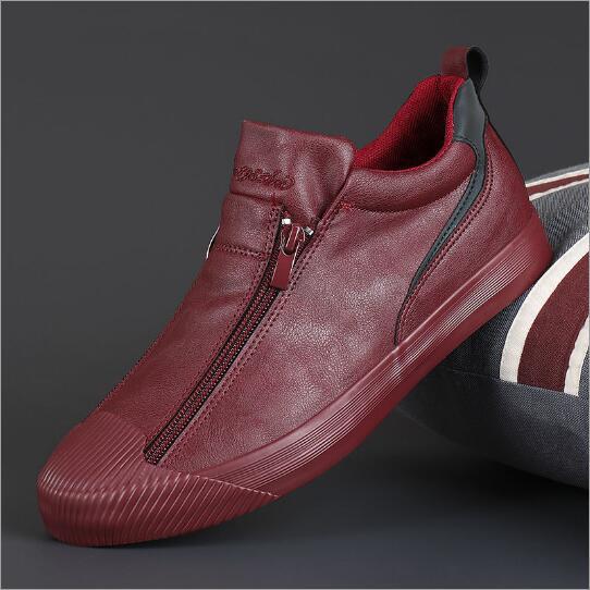 Zapatos casuales clásicos y atractivos con doble cremallera cruzada para hombre