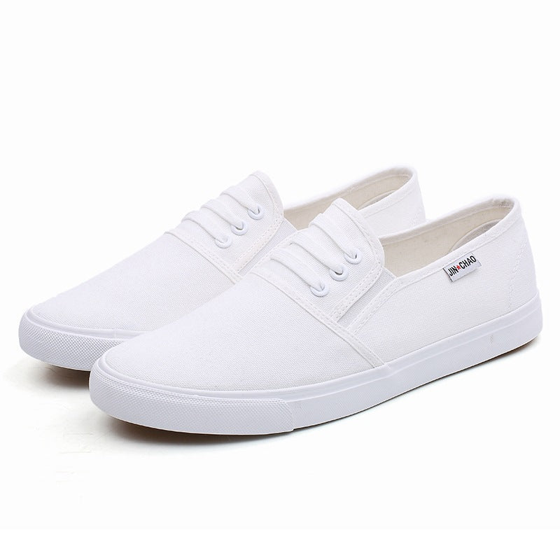 Men's Four Labor Protection Slip-on White Dancing Canvas Shoes