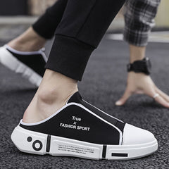 Men's Korean Slip-on Breathable Lazy White Sandals