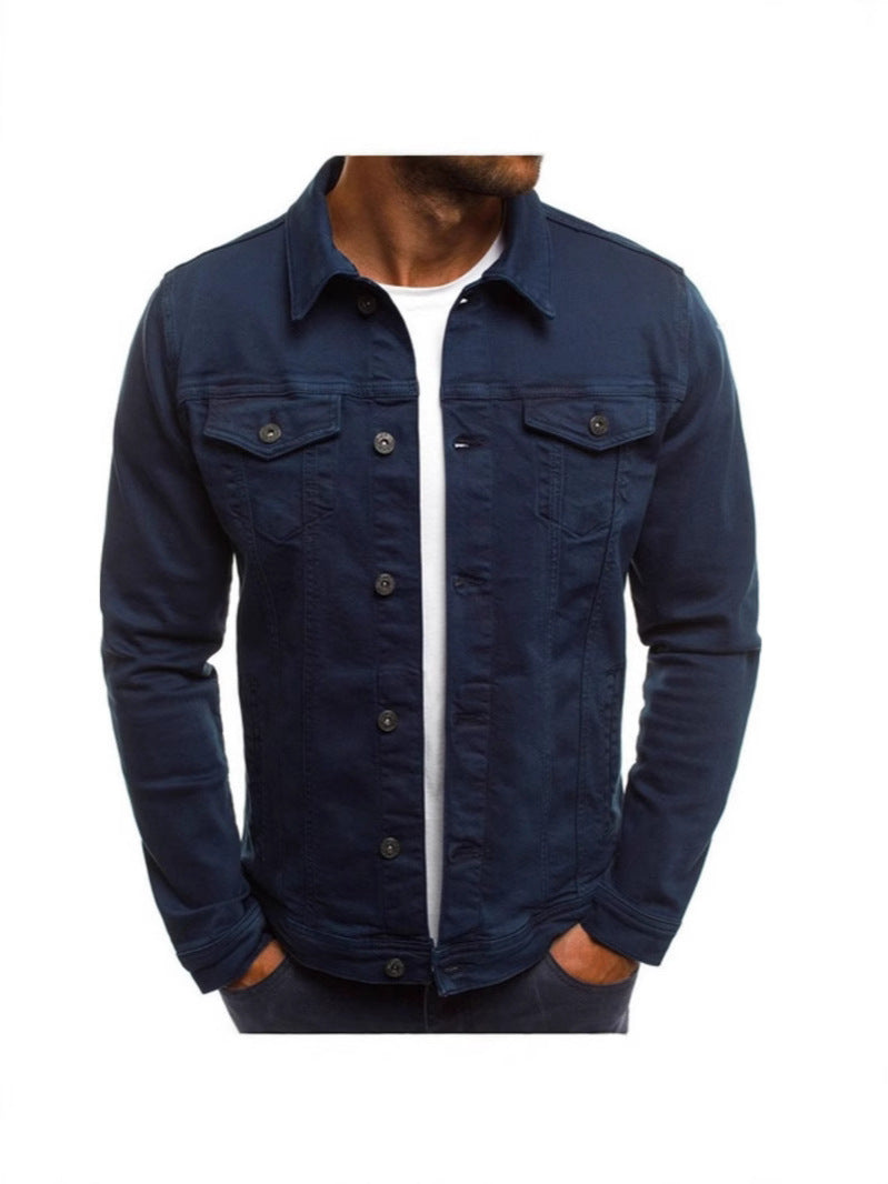 Denim Jacket Slim Fit Button Work Jacket