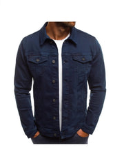 Denim Jacket Slim Fit Button Work Jacket