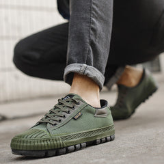 Sohle Baustelle Gelb Gummi Atmungsaktive Canvas Schuhe