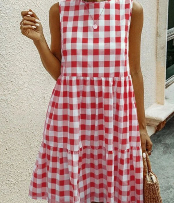Vestido a cuadros con vuelo 