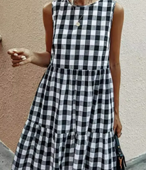 Vestido a cuadros con vuelo 