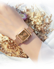 Reloj elegante para niña con correa de cuero resistente al agua 
