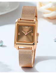 Reloj elegante para niña con correa de cuero resistente al agua 