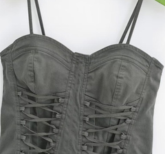 SMOKE Lace Up Corset