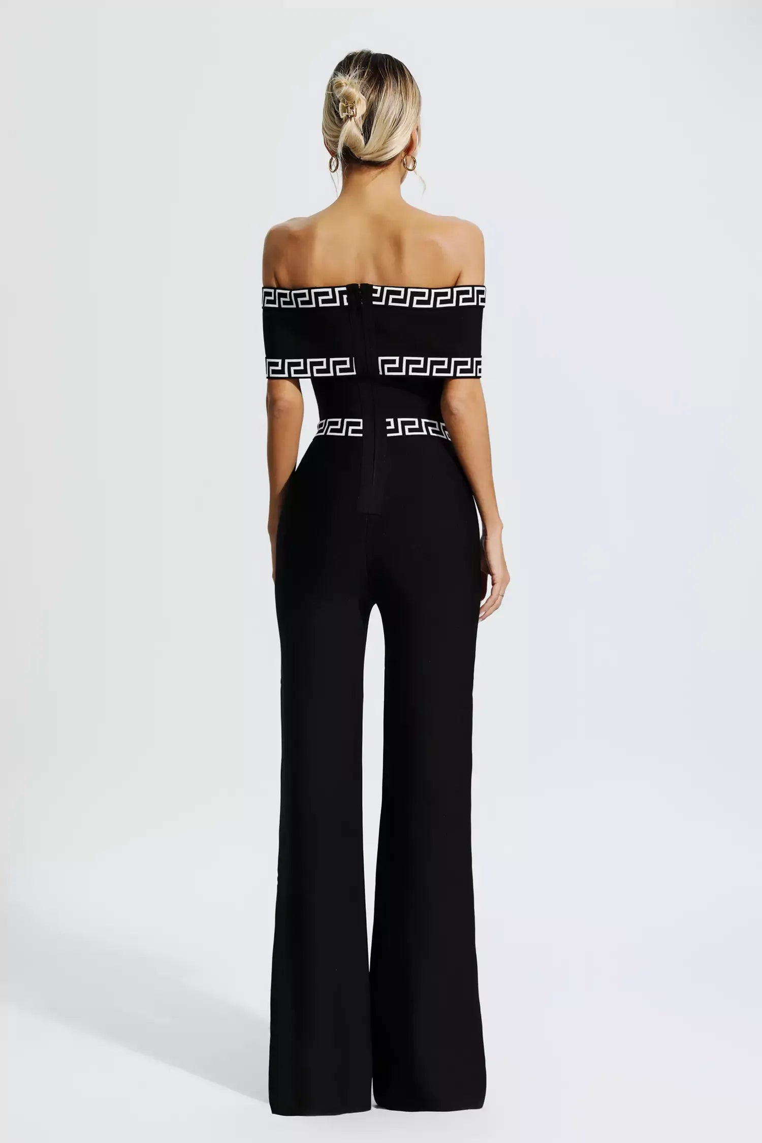 Black Printed Bandage Jumpsuit