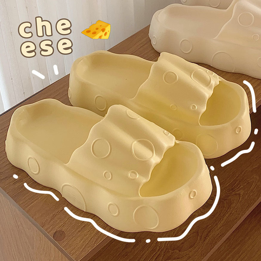 Lindas sandalias de plataforma con forma de queso