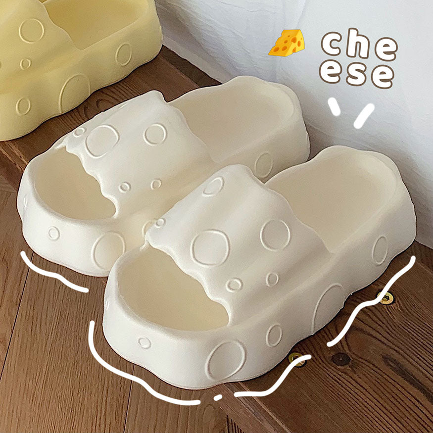 Lindas sandalias de plataforma con forma de queso