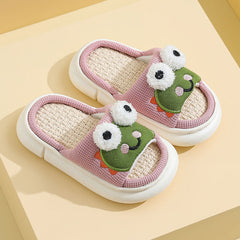 Pantuflas para niños con bonito estampado de rana