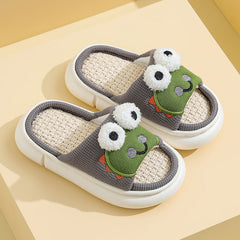 Pantuflas para niños con bonito estampado de rana
