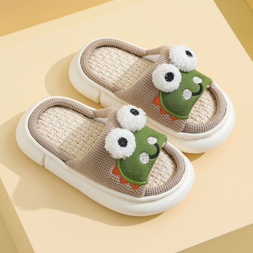 Pantuflas para niños con bonito estampado de rana