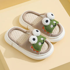 Pantuflas para niños con bonito estampado de rana
