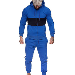 Conjunto deportivo de dos piezas con bloques de color para hombre en otoño