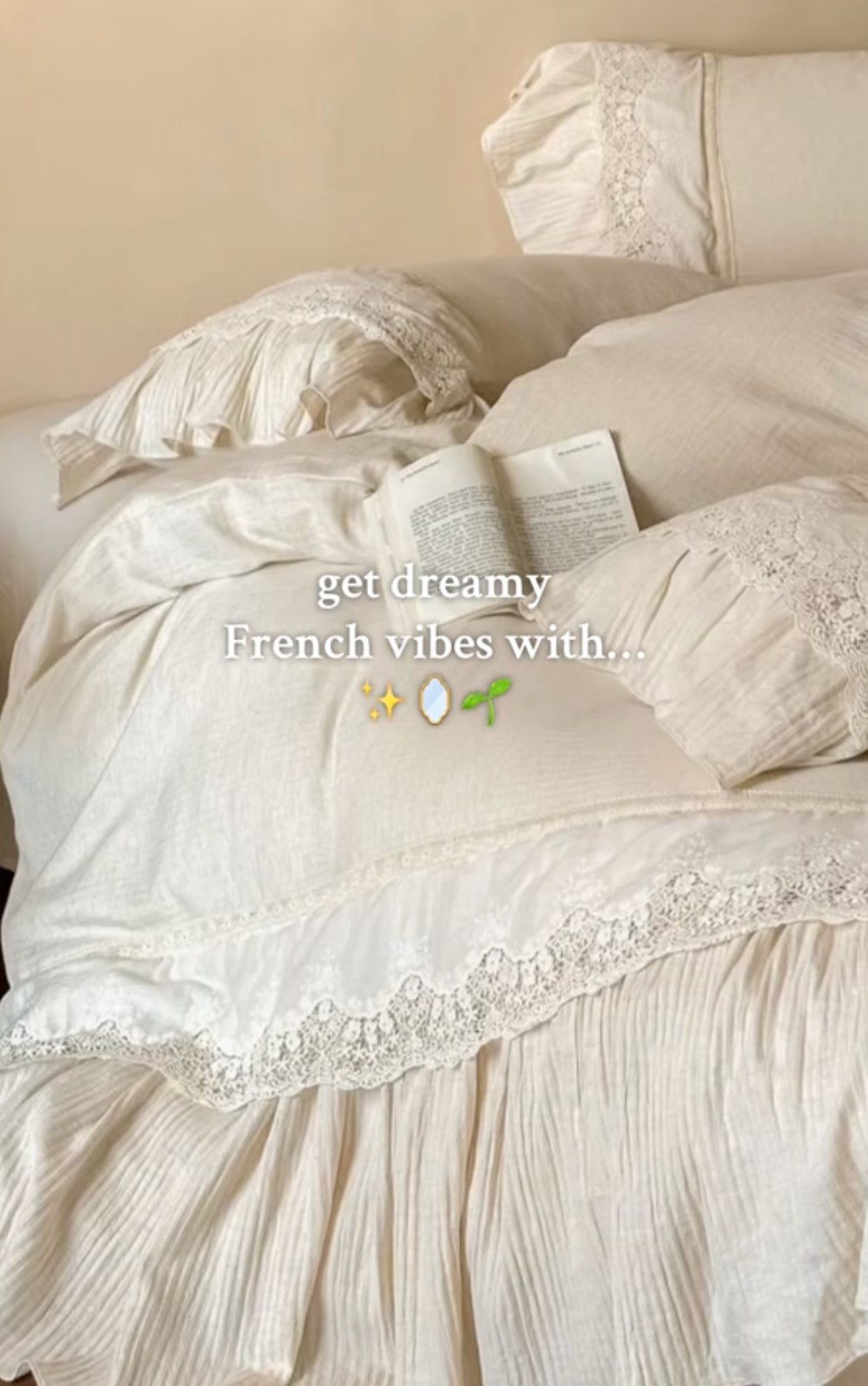 Amelie Lace Embroidered Linen Cotton Bedding Set