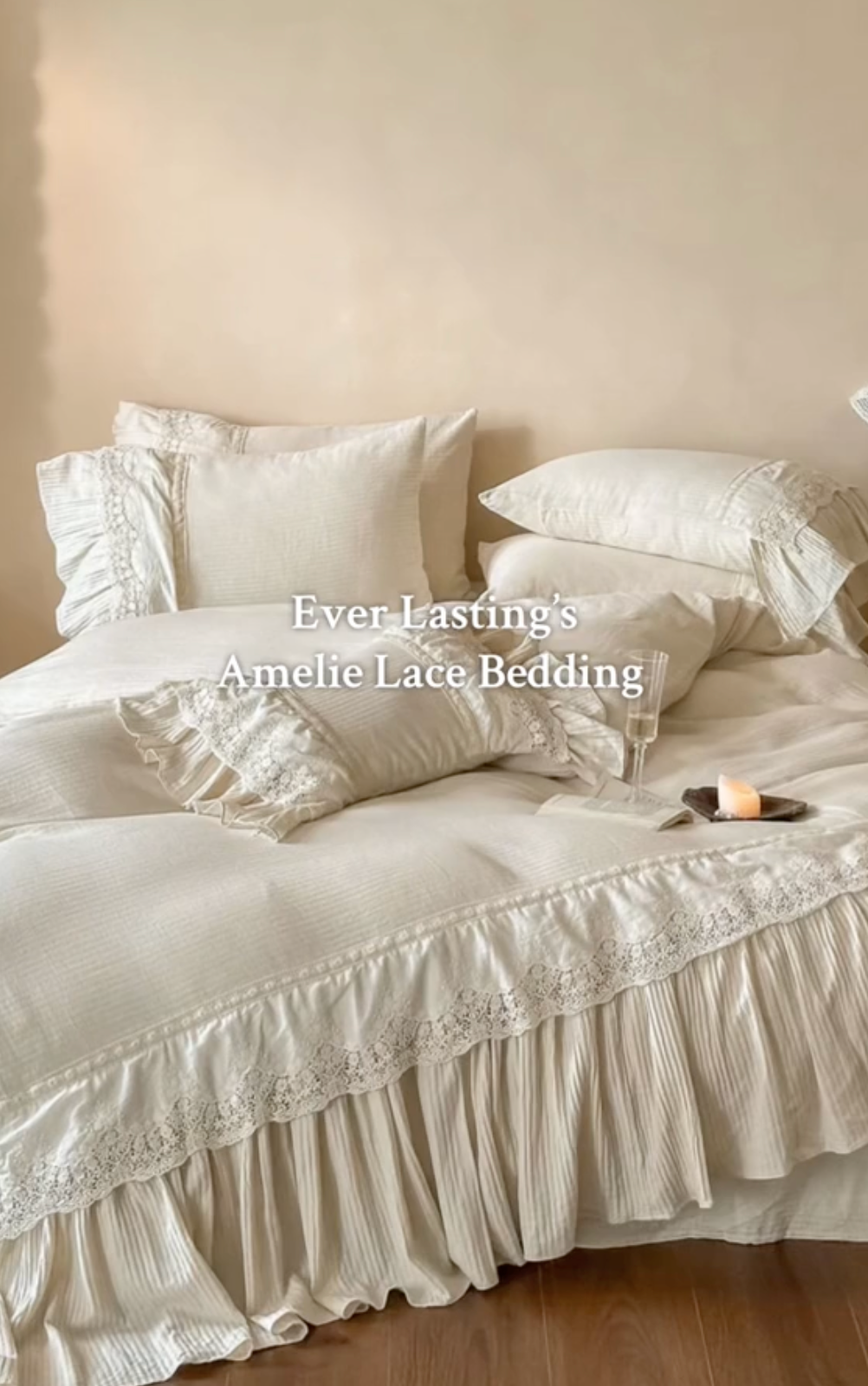 Amelie Lace Embroidered Linen Cotton Bedding Set