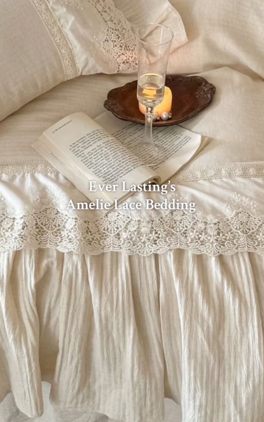 Amelie Lace Embroidered Linen Cotton Bedding Set