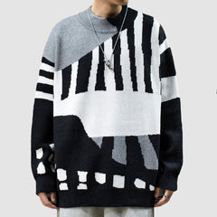 Strickpullover mit Farbblock