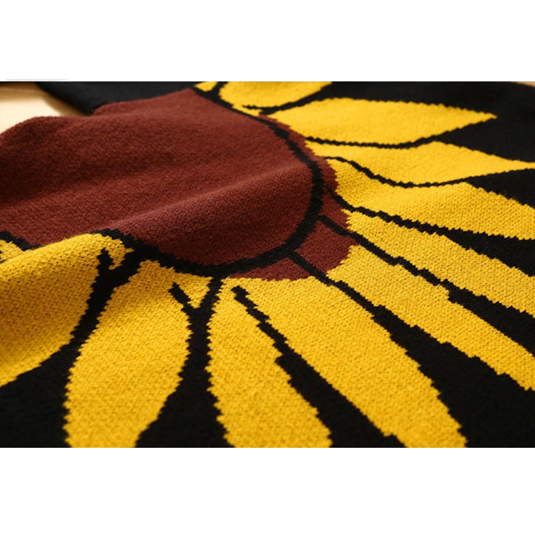 Sonnenblumen-Strick-Sweatshirt