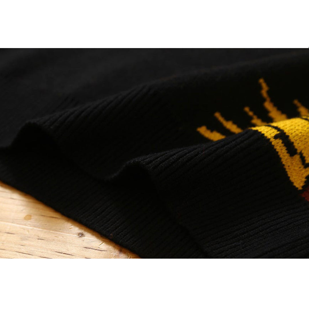 Sonnenblumen-Strick-Sweatshirt