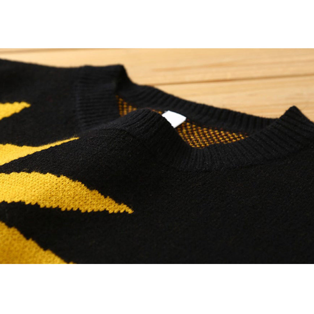 Sonnenblumen-Strick-Sweatshirt