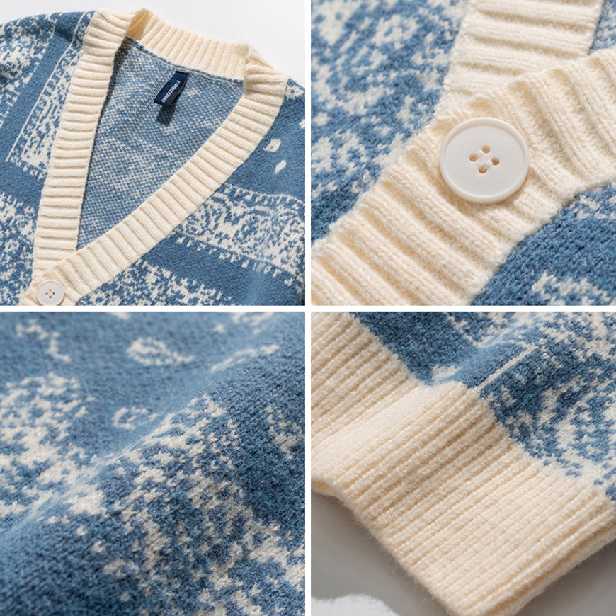 Vintage Cashew Blumenmuster Pullover