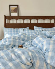 Camille French Plaid Bedding Set - Blue