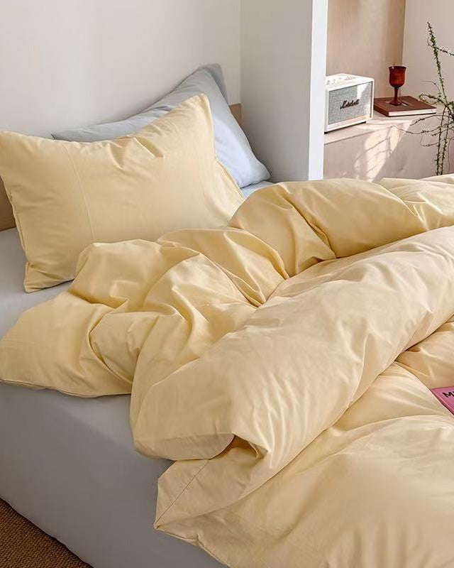 Chloe Pastel Candy Cotton Bedding Set - Pink Plaid