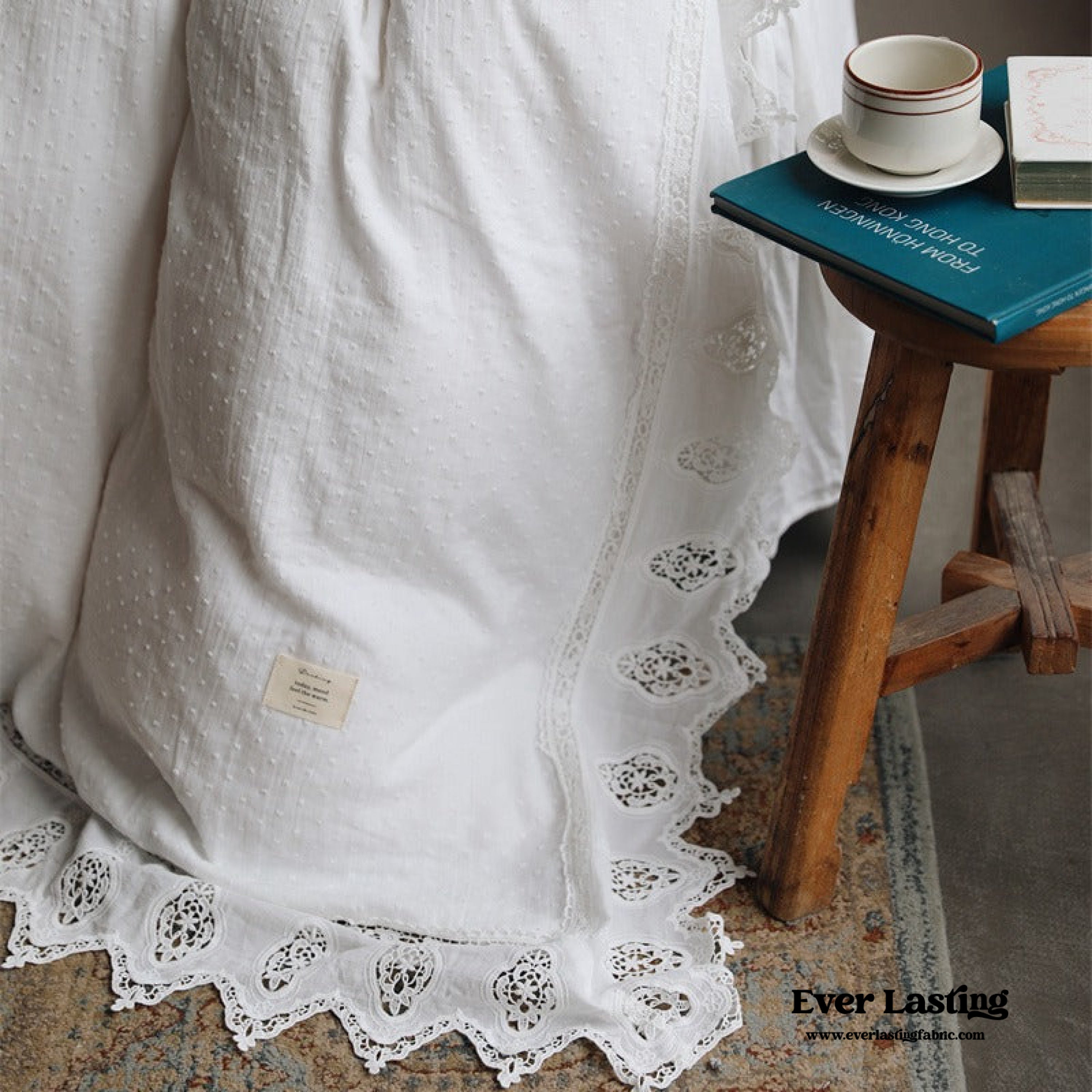 Aimé Romantic Vintage Ruffle Bedding Set - Gray