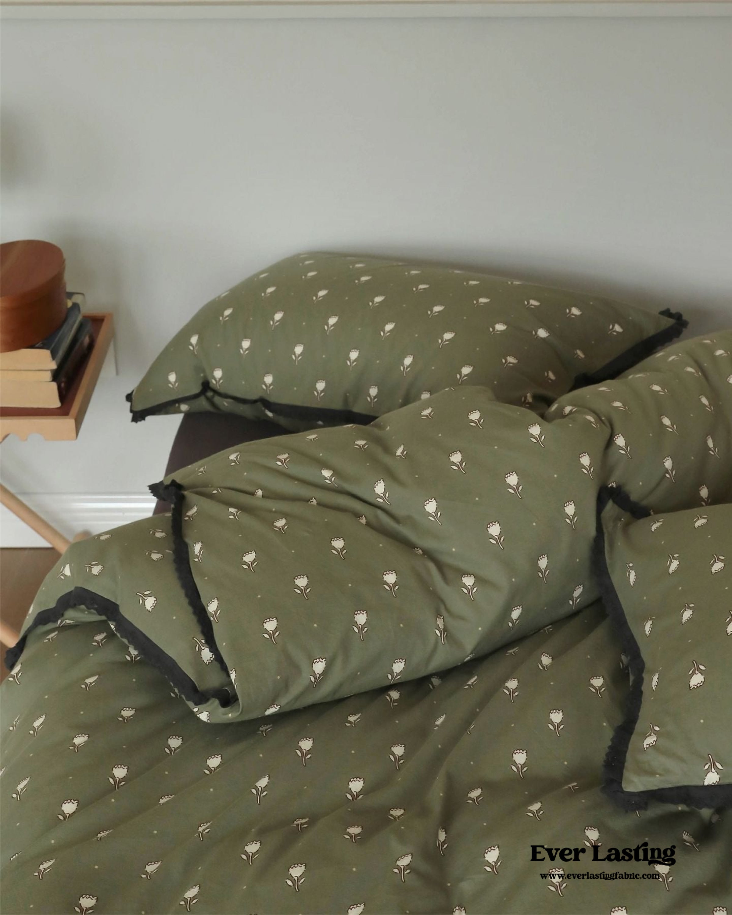 Anaya Rose French Vintage Bedding Set - Green + Brown